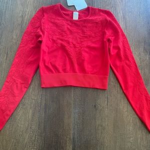 Fabletics Flora Seamless Long Sleeve Top in Persimmon size M, NWT